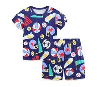 2025 Boys Summer Clothes Comfortable Set for Kids Shorts Sets Dinosaur Monster Print Top Printed Cabana Beach Vacation Casual Suit Gifts Girls Navy