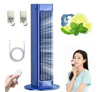 2025 Breezamax Fan, Qinux breezamax, Charging Model, with Remote Hook, Beat The Scorching Heat & Humidity Instantly, Small Ultra Quiet Energy Efficient, with 3 Speeds, Natural Cool Down(B Blue)