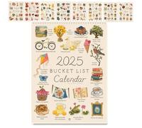 2025 Bucket List Calendar,Monthly Bucket List Calendar,Double Spiral Wire-Binding Wall Calendar,2025 Wall Calendar 12 Month,Wall Calendar For Planning,2025 Calendar Monthly Planner Wall (1)
