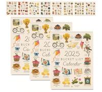 2025 Bucket List Calendar,Monthly Bucket List Calendar,Double Spiral Wire-Binding Wall Calendar,2025 Wall Calendar 12 Month,Wall Calendar For Planning,2025 Calendar Monthly Planner Wall (3)
