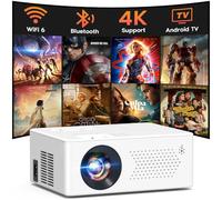 [2025 Built-in-Apps] PURSHE Smart Mini Projector with WIFI and Bluetooth, Full HD 1080P 4K Supported Portable Outdoor Movie Projector with Zoom, Home Cinema for Game/Phone/HDMI Devices (APP Version)