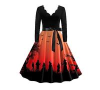 2025 Burnout V Neck Positioning Printed Swing Dresses (Watermelon Red, XXL)