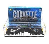 2025 C8 ZR1 Black with Blue Stripes with Raw Casting Dual Pack 2025 Greenlight Waltersons Collector's Expo Exclusive 1/64 Diecast Model Car by Greenlight 51683A