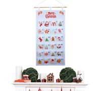2025 Calendar - 24 Pocket Hanging Fabric Organizer, Holiday Storage Bag, Reusable and Practical Design, Countdown Treats, Seasonal Decoration Top de Gam