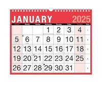 2025 Calendar A4 Month to View Spiral Bound Wall Planner for Home Business Office School 1 January 2025 to 31 December 2025