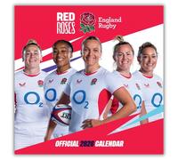 2025 Calendar England Womens Rugby Union Red Roses Month to View Square Calendar