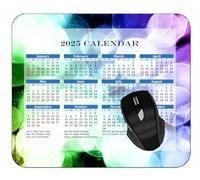 2025 Calendar Mouse Pad,Circles Lines Light Strip Anti Slip Rubber Mousepads