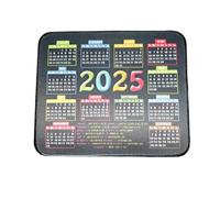 2025 Calendar Mouse Pad With Holiday Reminders Non-Slip Washable Rubber Base Stitched Edges Compact 9.5x7.9inch Desk Mat For Office Use