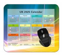 2025 Calendar Mouse Pad with Holidays,Lines Spots Light Color Desktop Notebook Mouse Mat for Working and Gaming