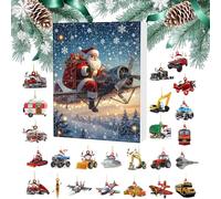 2025 Calendar - Portable Christmas Theme Box Set for Daily Surprises, Seasonal Joy with Hanging Function, Holiday Decoration for Tree or Door, Red Acrylic, Festive Gift Use