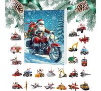 2025 Calendar - Portable Christmas Theme Box Set for Daily Surprises, Seasonal Joy with Hanging Function, Holiday Decoration for Tree or Door, Red Acrylic, Festive Gift Use