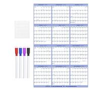 2025 Calendar, Reversible Monthly Yearly Wall Hanging Poster, Whiteboard Marker, Wall Calendar 2025 Laminated Monthly Yearly with Markers, 36" X 24", Stop Sticker
