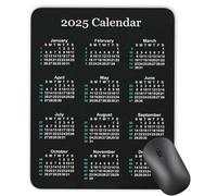 2025 Calendar Vertical Non-Slip Rubber Mouse Pad， Calendar Black Mouse Mat Mouse Pad Office Gaming Mousemat 11.8" x 9.8"
