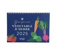 2025 Calendar with vegetable illustrations, A4 opens to A3, spiral wire bound, Month to a view, January to December, hanging hole