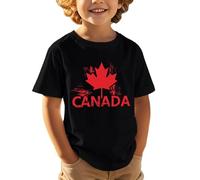 2025- Canadian Flag Shirt Kids Canada T-Shirt Youth Cold Gear (Black, 130 120-130cm/47.24-51.18'')