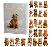 2025 Capybara Advent Calendar 2025 24 Days Countdown Calendar With 24 Uniquely Costumed Capybara Advent Cute Surprise (Grey, 26x18cm)