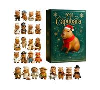 2025 Capybara Advent Countdown Calendar, 24-Day Capybara Theme Christmas Countdown Calendar With 24 Cute And Realistic Capybaras Animal Decorations, For Kids And Collectors