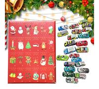 2025 Cars Advent Christmas - Pull Back Vehicle 24 Days - Children's Car Toy Countdown Calendar - for Collectors, Family Activities, Gifts, Bedroom, Study, Children's Room