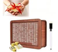 2025 Cash Vault Wooden Savings Box - Coin Counter Piggy Bank for Adults,Cash Savings Challenge Box,10K Target Savings Box, Money Box with Numbers,10000 Dollar Goal