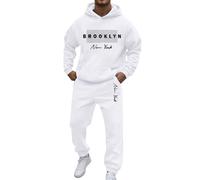 2025 Casual Sport Set for Mens Two Piece Suit Button Down Shirt Long Sleeve and Casual Beach Drawstring Waist Shorts Summer Outfits Sport Suit Activewear Set Holiday Clothing (White, S)