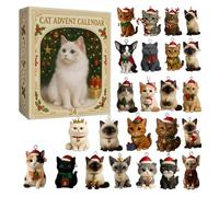 2025 Cat Lover's Advent Calendars, 24 Days Christmas Countdown Calendar With 2D Acrylic Cute Cat Pendants Ornaments, For Window Car Rearview Mirror Wall Door Christmatree Decor