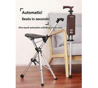 2025 Chair, Portable Trekking Hiking Pole, Folding Walking Stick with Seat, Walking Cane with Chair, Foldable Chair, Lightweight Aluminum, Easy Car...