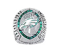 2025 Championship Football Ring with Display Box Sports Fan Collector's Item Event Commemorative Collection Ring Fan-Exclusive Souvenir (Size:13)