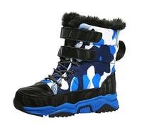 2025 Children Shoes Thick Soled Plus Velvet Warm Snow Boots Outdoor High Top Fashionable Velvet Snow Boots Cold Weather for Girls (Blue, 12.5 Little Child)
