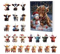 2025 Children's Advent CalendarChristmas Home Decorate 2025 Christmas Holiday Advent Calendar Advent Calendar Collectible Funny Cow Set Commemorative Collectible Christmas Home Decorate(Red, 27x18cm)