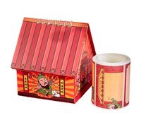 2025 Chinese Daily Calendar,2025 Chinese Daily Calendar, Small Calendar Caishen Temple Shaped Standing Calendar with Memo Notes, Desktop Decorative Monthly Calendar 2025 for Children