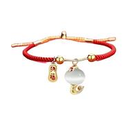 2025 Chinese New Year Snake Bracelet Snake Bead Bracelet Chinese Zodiac Feng Shui Lucky Amulet Stretch Bracelets New Year Gifts for Women Men, M, Plastic, no gemstone