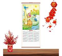 2025 Chinese Scroll Calendar, Chinese Daily Calenda Traditional Hanging Lunar Calendar, New Years Hanging Scroll, Chinese New Year Calendar Scroll, Year Of Snake Wall Calendar