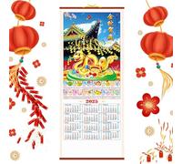 2025 Chinese Wall Calendar - Dangling Snake Yearly Calendar | Attractive 12 Month Wall Scroll, Traditional New Year of The Snake for Home