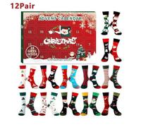 2025 Christmas 12 Pairs Socks Advent Calendar - 12 Days Of Warmsocks for Women Men, Xmas Holiday Countdowncalendar Gifts With Cute Pattern Christmas Socks for Xmas Stocking Gifts Idea (StyleH)