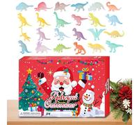 2025 - Christmas | 24 Day Dinosaur Set | Dinosaur Figure Bead Ornaments That In The Dark For Kids | Friendly Doll