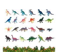 2025 - Christmas | 24 Day Dinosaur Set | Dinosaur Figure Bead Ornaments That In The Dark For Kids | Friendly Doll