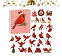 2025 Christmas Advent - 2D Acrylic Advent Bird Ornaments | Countdown Calendar Christmas Decorations | for Kids Adults Family Home Decor Wall Window Shelf Branch Office Party