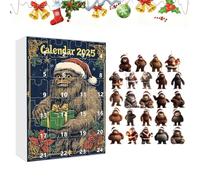 2025 Christmas Advent - 2D Acrylic Seasonal Monkey, Calendar Countdown 24 Days with Monkey Pendant, for Adults Children Christmas Tree Mirror
