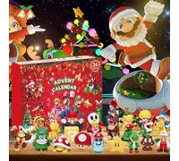 2025 Christmas Advent Calendar, 24 Days of 3D Christmas Countdown Calendar with 24Pcs Super Doll for Xmas Stocking Stuffer Gifts Idea (Red)