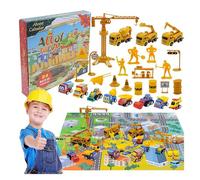 2025 Christmas Advent Calendar,Construction Engineering Vehicle Toys for 3-8 Year Old Boys Girls 24 Days Countdown Calendar Stocking Stuffer Christmas Countdown Gifts for Boys Toddler Kids (A)