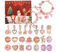 2025 Christmas Advent Calendar for Girls - 24 Days Mystery Blind Box, Include 22 Charms & 2 Bracelets, DIY Bracelet Making Kit, Christmas Countdown Gift for Kids