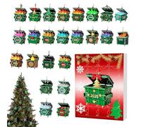 2025 Christmas Advent Countdown Calendar Pendant, 24 Days of Advent 2D Acrylic Ornament, Funny Charm Decoration - for Decoration for Car Rear View Mirror Wall Window Door and Party