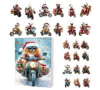 2025 Christmas Advent for Dog Lovers - 24 Days Acrylic Decoration 2D - Countdown Calendar with Dog Pendants, Home Christmas Tree Door Fireplace Fillings For