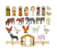 2025 Christmas Advent,Nativity Scene Advent Religious | Small Figurines Birth Calendar,For Children Adults Desk Table Bookshelf Classroom Church