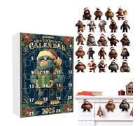 2025 Christmas Advent Ornament - 2D Acrylic Monkey Decoration | Countdown Calendar 24 Days Monkey Pendant | For Home Wall Window Car Rearview Mirror Adults Holidays Parties