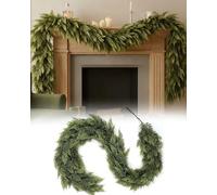 2025 Christmas Artificial Cypress Leaf Vine Wreath, 6FT Real Touch Winter Cedar Garland, Lifelike Green Pine Garland for Mantle, Fireplace, Table, Wall, Indoor & Outdoor Holiday Decorations (3 pcs)