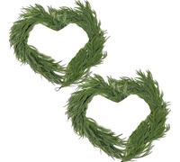 2025 Christmas Artificial Cypress Leaf Vine Wreath, Thick and Lush Real Touch Cedar Garland, Green Faux Cedar Pine Needles for Xmas Indoor Outdoor Decorations (2pcs-1m and 1.5m)