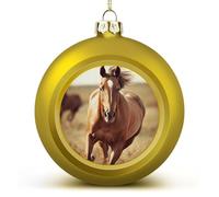 2025 Christmas Ball Ornaments Large Shatterproof Horse on The Grassland Christmas Tree Decorations Balls Golden-Style Hanging Christmas Ornaments for Xmas Tree Holiday Decoration