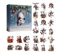 2025 Christmas Calendar - 2D Acrylic Christmas Decoration, 24 Days Marine Mice Pendant Countdown Calendar | For Men Women Teenagers Husband Wife Son