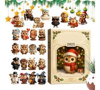 2025 Christmas Calendar - 2D Flat Acrylic Adorable Animal-theme Pendant - 24 Days Owl Ornament Countdown Calendar,for Women Boys Girls Youth Teens Wife Husband Son Daughter Family Friends